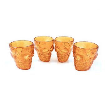 Mini Orange Skull Shot Glasses 4 Pack image number 2