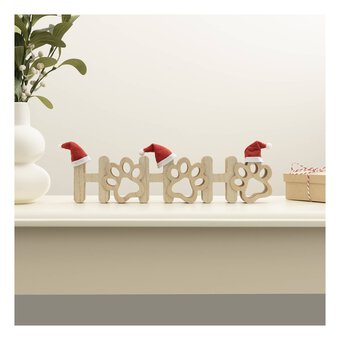 Wooden Paw Ho Ho Ho Decoration 30cm  image number 4