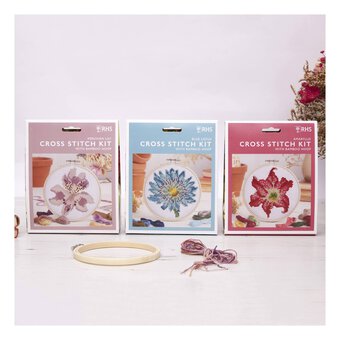 RHS Blue Lotus Cross Stitch Kit 5 Inches image number 3