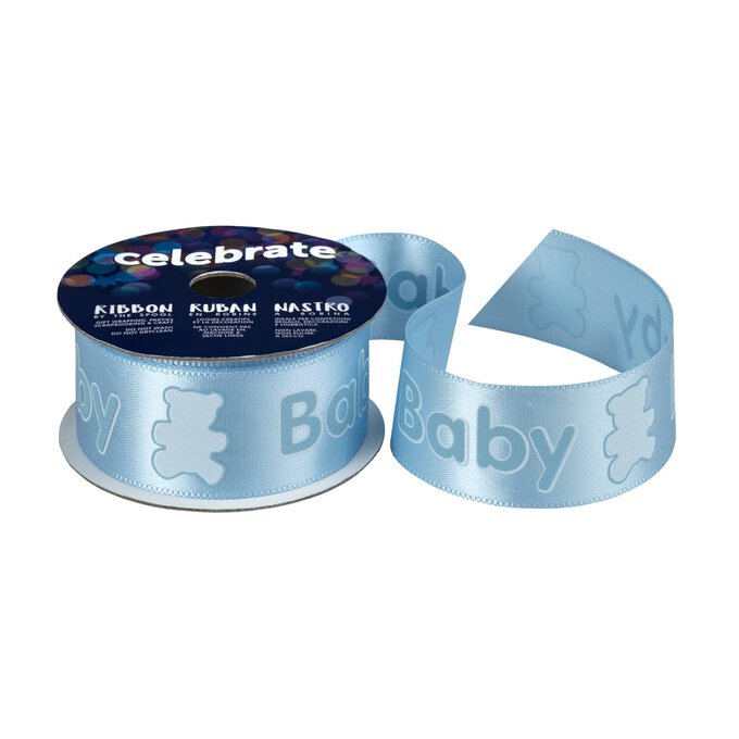 Baby Blue Baby Teddy Ribbon 25mm x 3m image number 1