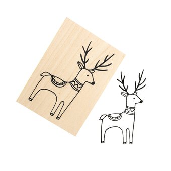 Reindeer Wooden Stamp 5cm x 7cm