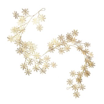 Metallic Gold Snowflake Garland 1.8m