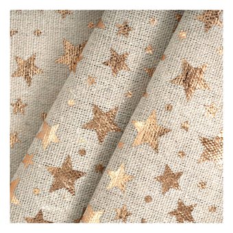 Metallic Rose Star Fabric Roll 28cm x 2m image number 3