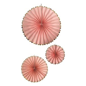 Pink Party Fan Decorations 3 Pack