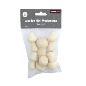 Wooden Mini Mushrooms 5cm 6 Pack image number 6