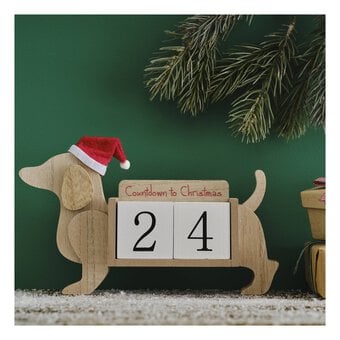 Wooden Countdown Dog 22cm x 14cm 