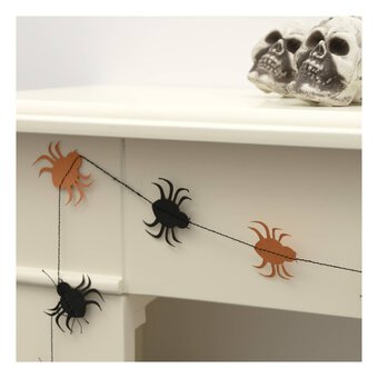 Orange and Black Paper Spider Garland 5m image number 4