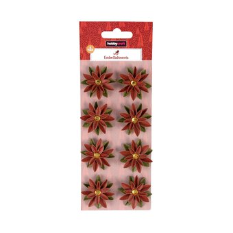 3D Poinsettia Embellishments 8 Pack