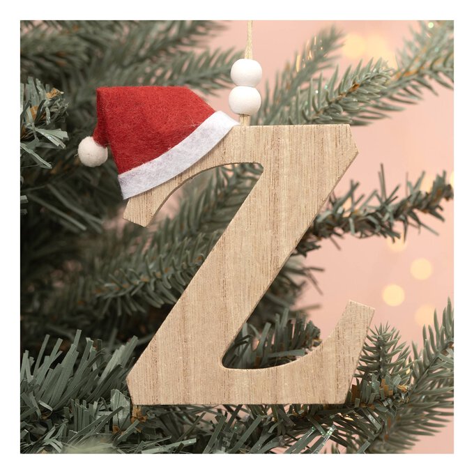 Wooden Hanging Christmas Letter Z 9cm image number 1