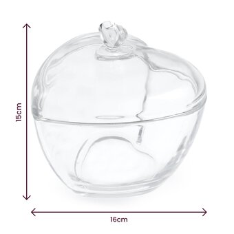 Heart Glass Bowl with Lid 17cm  image number 5