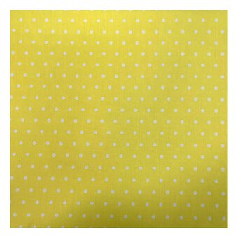 Lemon Simple Polka Polycotton Fabric by the Metre