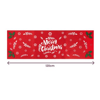 Red Merry Christmas Felt Table Runner 120cm x 40cm image number 5