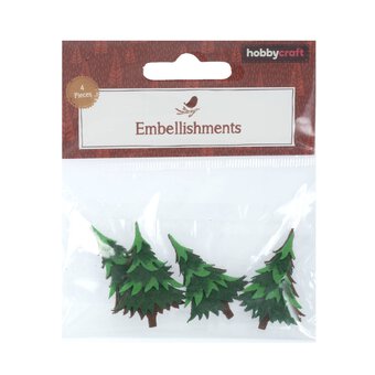 Green Christmas Tree Felt Toppers 4 Pack image number 5