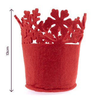 Red Felt Snowflake Pot 13cm image number 5