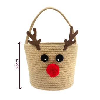 Reindeer Rope Basket 26cm image number 5