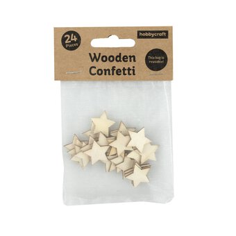 Wooden Star Confetti 24 Pieces  image number 4