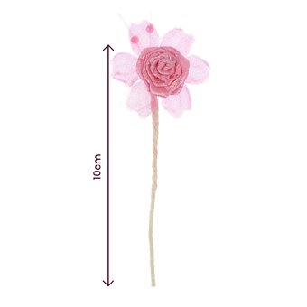 Pale Pink Pearl Rose Wired Floral Picks 6 Pieces  image number 4