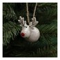 Hanging Glazed Ceramic Reindeer Decoration 6.5cm image number 3