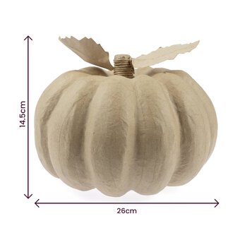 Mache Pumpkin with Leaves 26cm image number 6