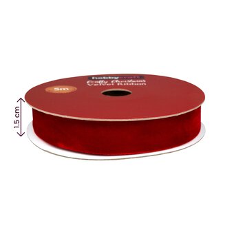 Red Velvet Ribbon 15mm x 5m image number 4