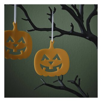 Orange Acrylic Pumpkin Decorations 2 Pack 