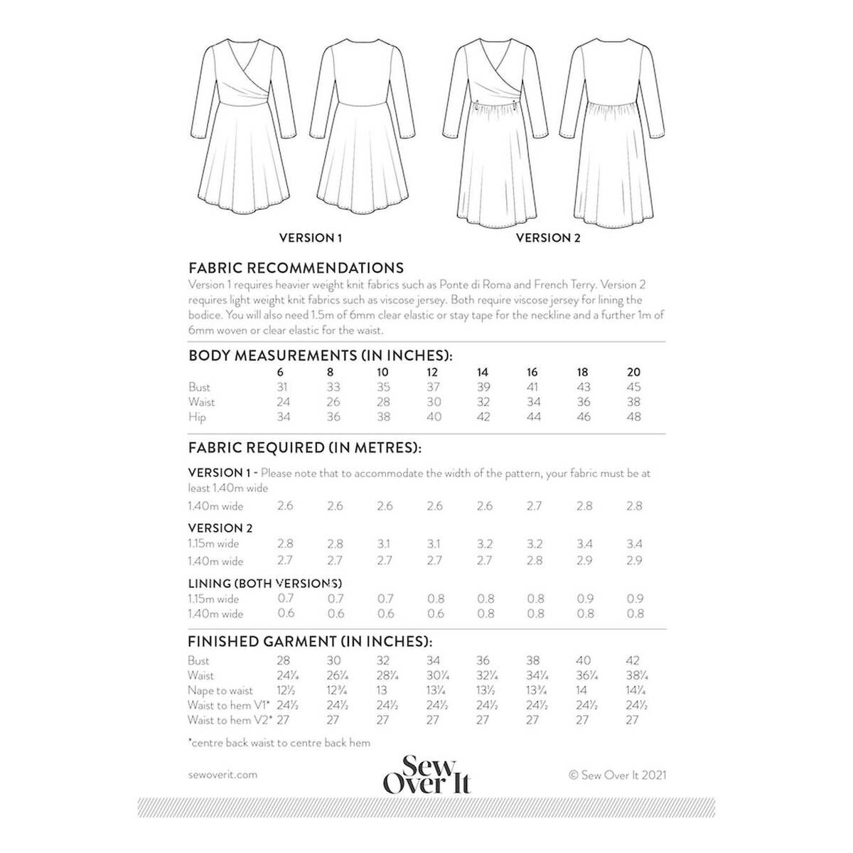 Sew Over It Georgie Dress Sewing Pattern (6-20) | Hobbycraft