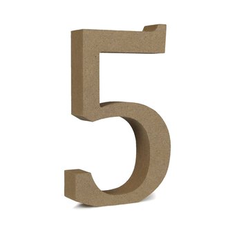 MDF Wooden Number 5 13cm