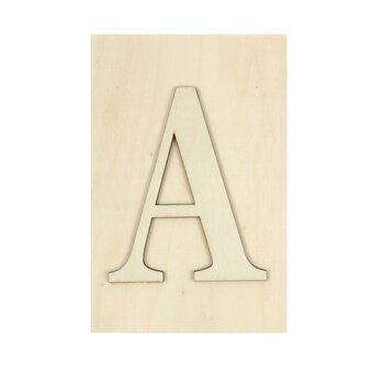 Wooden Letter A Plaque 10cm x 15cm