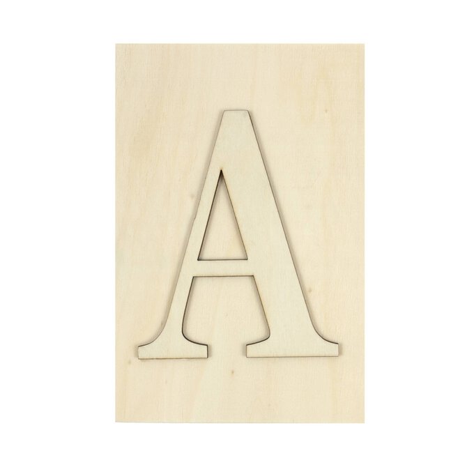 Wooden Letter A Plaque 10cm x 15cm image number 1