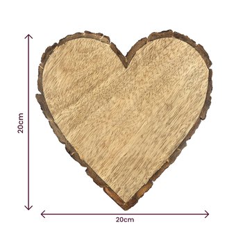 Wooden Heart Slice 20cm image number 4