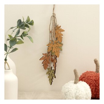 Wooden Leaf Decoration 28cm