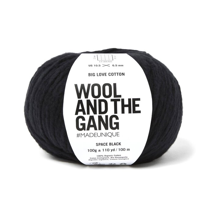 Wool and the Gang Space Black Big Love Cotton 100g  image number 1