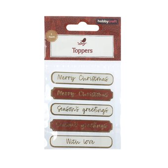 Christmas Phrase Foiled Card Toppers 5 Pack image number 5