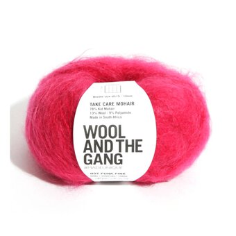 Wool and the Gang Hot Punk Pink Take Care Mohair 50g