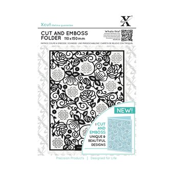 Xcut Floral Pattern Cut and Emboss Folder 11cm x 15cm 