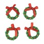 Green Wreath Gem Felt Toppers 4 Pack image number 1