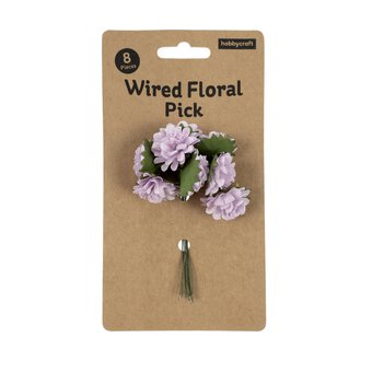 Mini Lilac Wired Floral Picks 8 Pack  image number 5