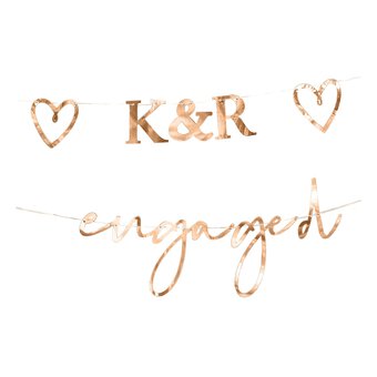 Ginger Ray Rose Gold Customisable Engagement Bunting 4m