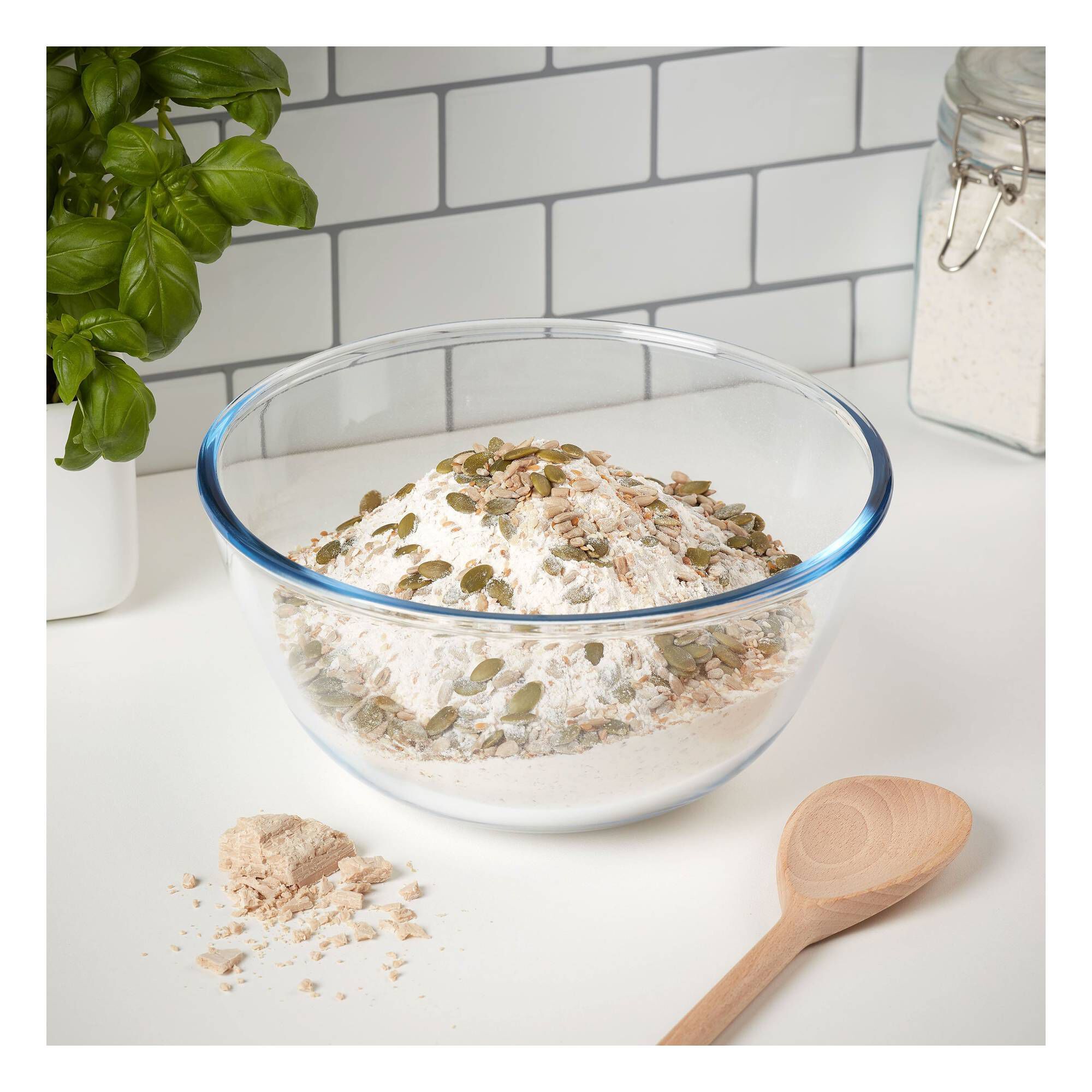 Large White Enamel Kitchen Cake Mixing Bowl | Multi-purpose Metal Bowl –  Carousel