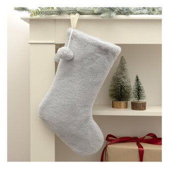 Plush Grey Stocking 52cm