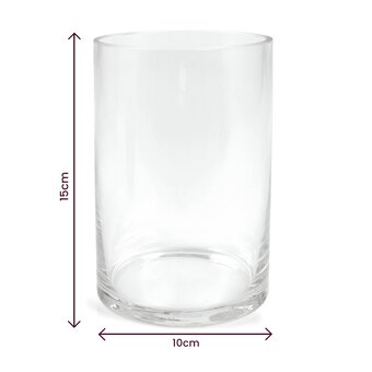 Clear Glass Cylinder Vase 15cm x 10cm  image number 3