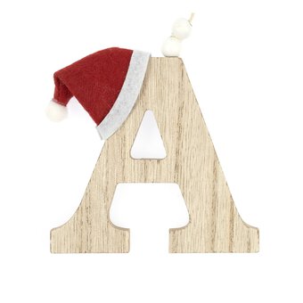 Wooden Hanging Christmas Letter A 9cm image number 3