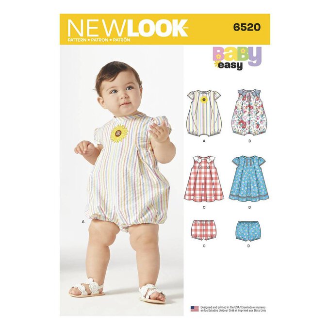 New Look Babies' Dress and Romper Sewing Pattern 6520 | Hobbycraft