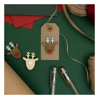 Pom Pom Reindeer Wooden Embellishments 3 Pack