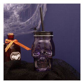 Purple Skull Drinking Jar