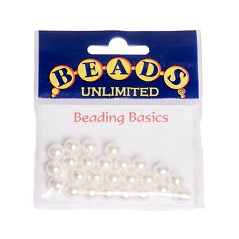 Beads Unlimited White Pearl Beads 8mm 25 Pack image number 3