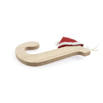 Hanging Wooden Christmas Letter J 9cm image number 4