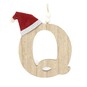 Hanging Wooden Christmas Letter Q 9cm image number 3