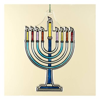 Menorah Plastic Suncatcher