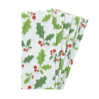 Holly Tissue Paper 50cm x 75cm 6 Pack